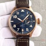 Replica Swiss IWC Schaffhausen Big Pilot Mens Watch Rose Gold Brown Leather